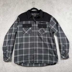 5.11 Tactical Shirt Mens Large Gray Plaid Flannel Western Pearl Snap Pockets